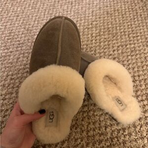 UGG Tan and Cream Shearling Slippers